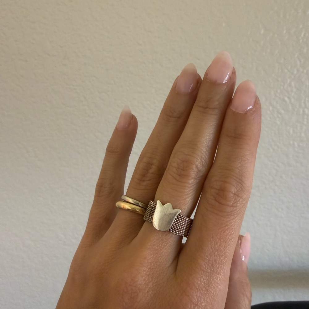 Rare silver Tous tulip Ring - Picture 2 of 2
